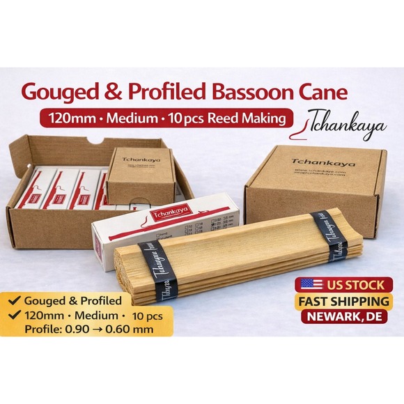 Tchankaya Other - Tchankaya Premium Bassoon Cane Gouged Profiled Medium Hard 0.90-0.60mm 10pcs